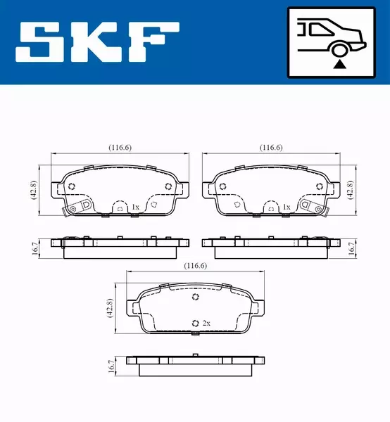 SKF KLOCKI HAMULCOWE VKBP 90033 A 