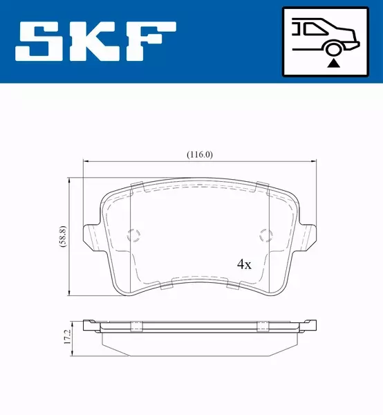 SKF KLOCKI HAMULCOWE VKBP 90052 