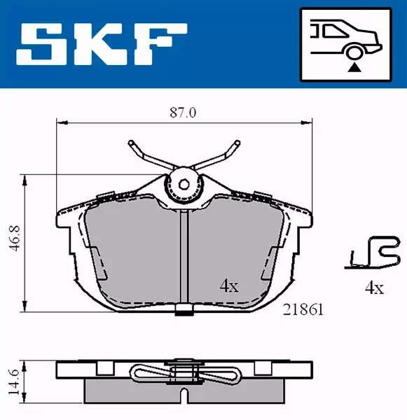 SKF KLOCKI HAMULCOWE VKBP 90160 A 