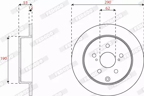 FERODO TARCZE HAMULCOWE DDF2307C 