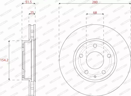 FERODO TARCZE HAMULCOWE DDF2532C 