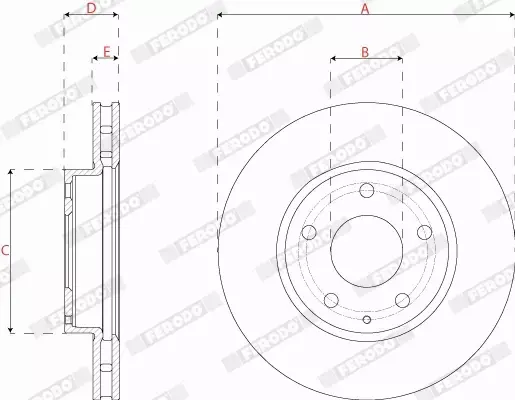 FERODO TARCZE HAMULCOWE DDF2532C 