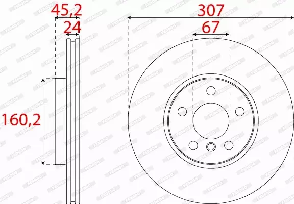 FERODO TARCZE+KLOCKI PRZÓD BMW F40 F44 F45 F46 F48 F39 MINI F54 F55 307MM 