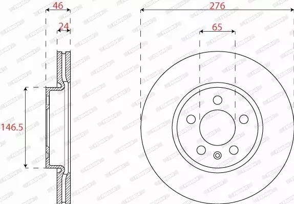 FERODO TARCZE HAMULCOWE DDF2664C 