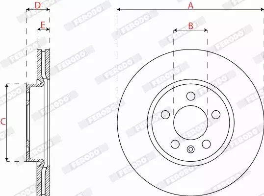 FERODO TARCZE HAMULCOWE DDF2664C 