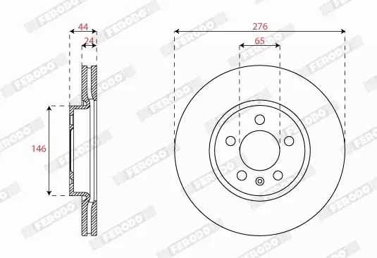 FERODO TARCZE HAMULCOWE DDF2664C 