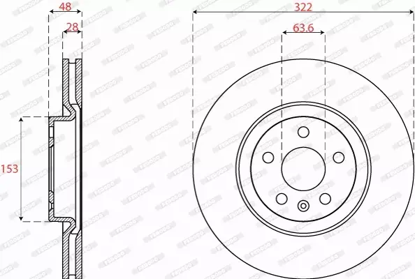 FERODO TARCZE HAMULCOWE DDF2693C 