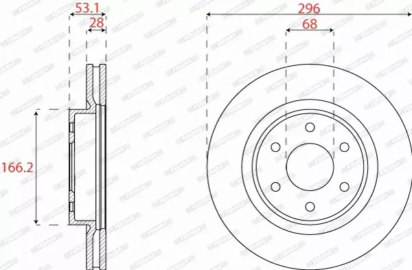 FERODO TARCZA HAMULCOWA DDF2742C 