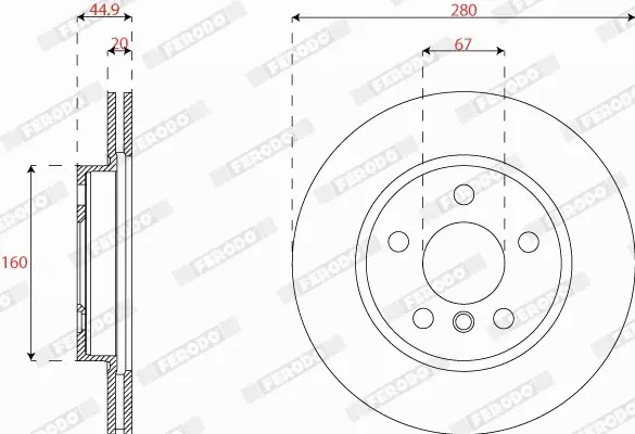 FERODO TARCZE HAMULCOWE DDF2769C 