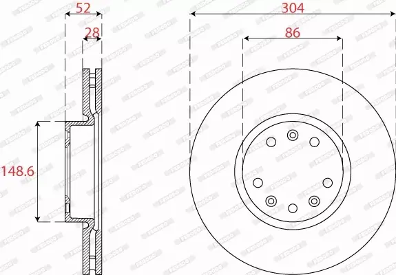 FERODO TARCZE+KLOCKI PRZÓD EXPERT JUMPY TRAVELLER VIVARO C PROACE 304MM 