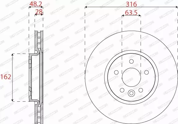 FERODO TARCZE+KLOCKI PRZÓD JAGUAR XE X760 316MM 