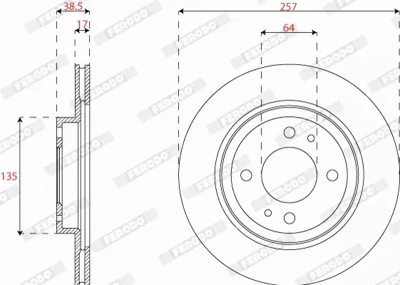 FERODO TARCZE HAMULCOWE DDF2815C 