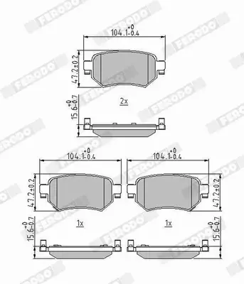 FERODO TARCZE+KLOCKI TYŁ MAZDA 6 GJ EL.RĘCZNY 278MM 