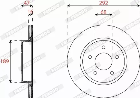 FERODO TARCZE HAMULCOWE DDF2786C 