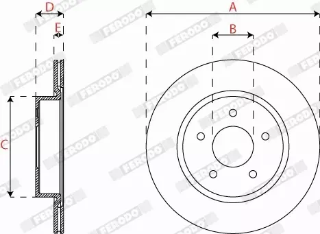 FERODO TARCZE HAMULCOWE DDF2786C 