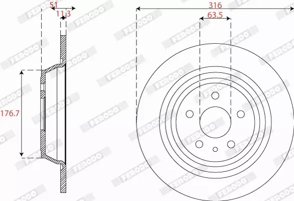 FERODO TARCZE HAMULCOWE DDF2788C 