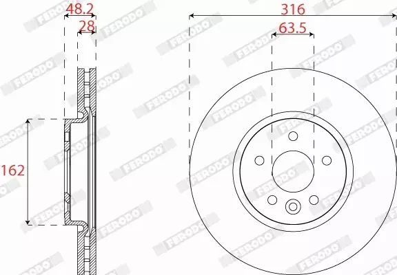 FERODO TARCZA HAMULCOWA DDF2794C 