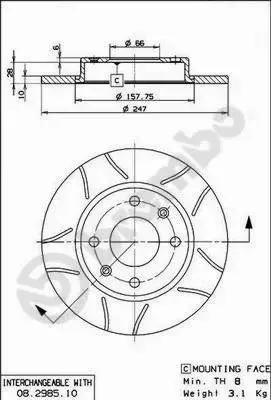 BREMBO TARCZE HAMULCOWE PRZÓD 08.2985.75 