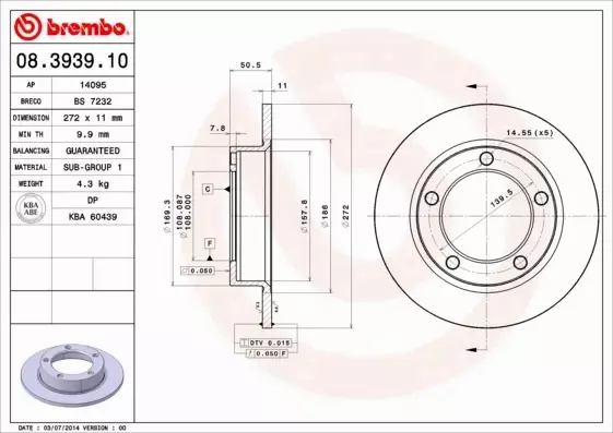 BREMBO TARCZE+KLOCKI PRZÓD LADA NIVA 272MM 