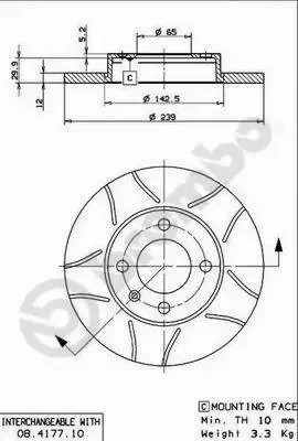 BREMBO TARCZE HAMULCOWE PRZÓD 08.4177.75 