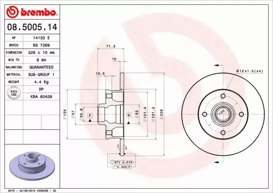 BREMBO TARCZE+KLOCKI TYŁ SEAT CORDOBA 6K 226MM 