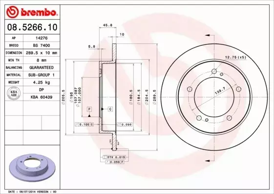 BREMBO TARCZE+KLOCKI PRZÓD SUZUKI VITARA I 290MM 