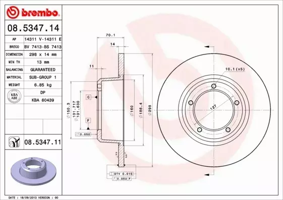 BREMBO TARCZE HAMULCOWE PRZÓD 08.5347.11 