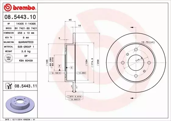 BREMBO TARCZE HAMULCOWE TYŁ NISSAN PRIMERA ALMERA 