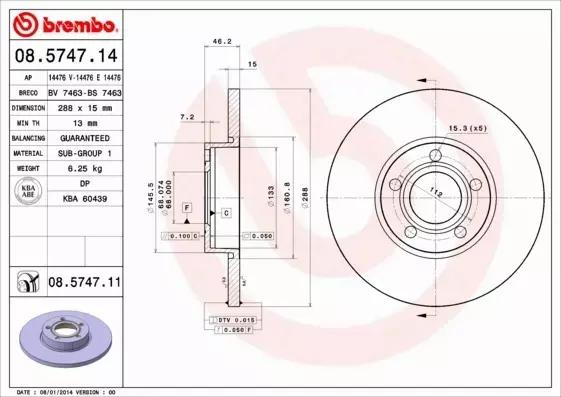 BREMBO TARCZE+KLOCKI PRZÓD AUDI 100 A6 C4 288MM 