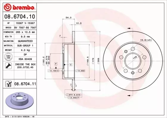 BREMBO TARCZE+KLOCKI TYŁ RENAULT AVANTIME 265MM 