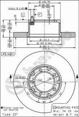 BREMBO Tarcza hamulcowa 08.6923.20 