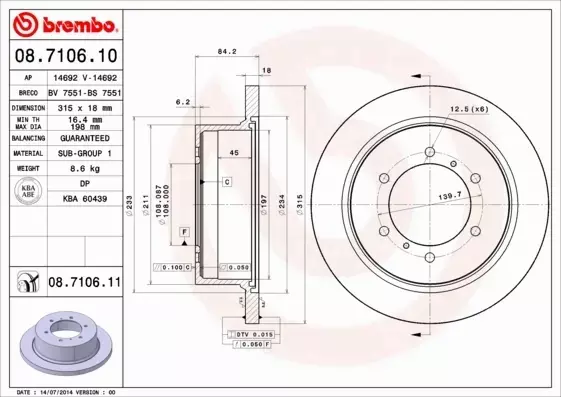 BREMBO TARCZE+KLOCKI TYŁ PAJERO II 315MM 