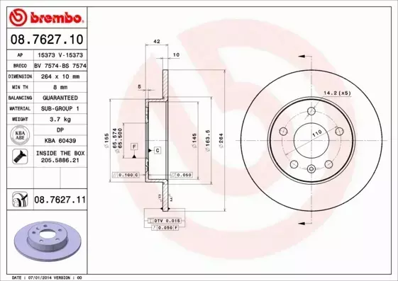 BREMBO TARCZE+KLOCKI PRZÓD+TYŁ OPEL ZAFIRA B 308MM 