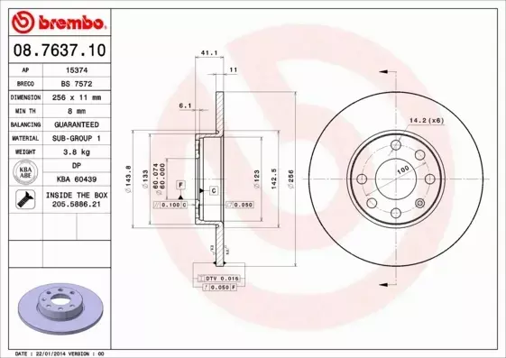 BREMBO TARCZE+KLOCKI P OPEL ASTRA G 256MM 4ŚR 