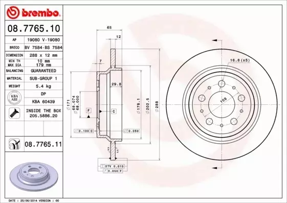  BREMBO TARCZE+KLOCKI P+T VOLVO S60 I S80 I 320MM 