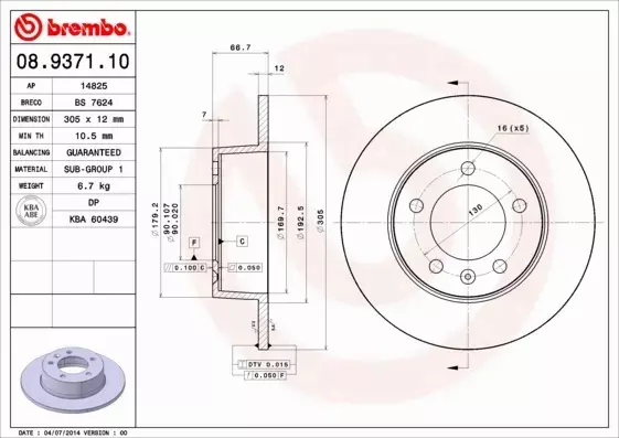 BREMBO TARCZE+KLOCKI TYŁ NISSAN INTERSTAR 305MM 