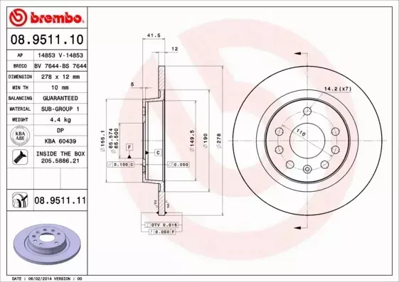 BREMBO TARCZE TYŁ OPEL VECTRA C SIGNUM SAAB 9-3 TY 