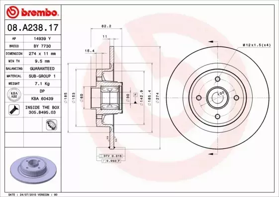  BREMBO TARCZE+KLOCKI P+T RENAULT GRAND SCENIC II 