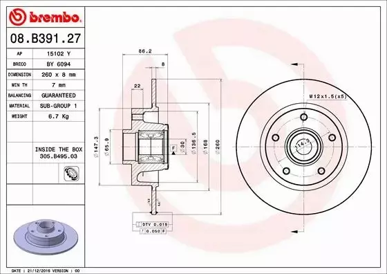  BREMBO TARCZE+KLOCKI P+T RENAULT MEGANE III KOMBI 