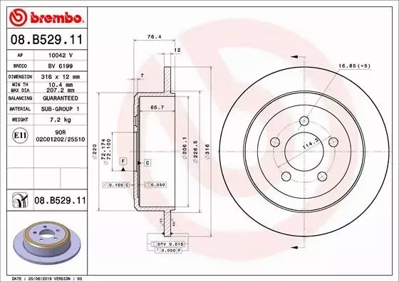 BREMBO TARCZE+KLOCKI TYŁ DODGE NITRO 316MM 