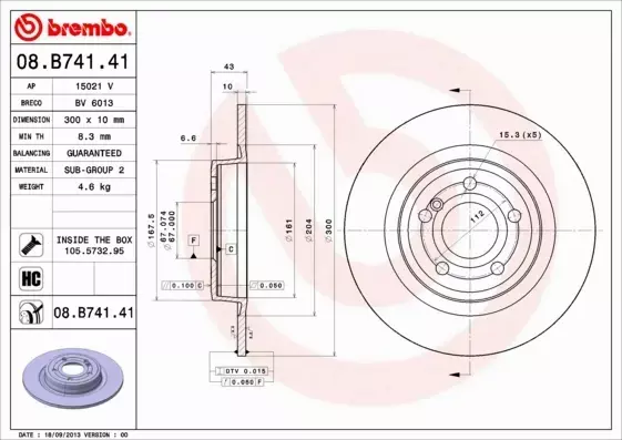 BREMBO TARCZE+KLOCKI TYŁ MERCEDES SLK R172 300MM 