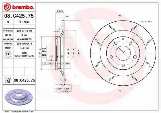 BREMBO  08.C425.75 