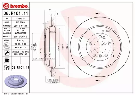 BREMBO TARCZE+KLOCKI TYŁ MERCEDES M W164 330MM 