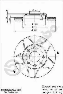 BREMBO TARCZE HAMULCOWE PRZÓD 09.3090.75 