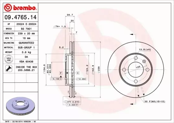 BREMBO TARCZE HAMULCOWE PRZÓD VW PASSAT GOLF I II 