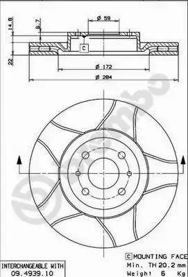 BREMBO TARCZE HAMULCOWE PRZÓD 09.4939.75 