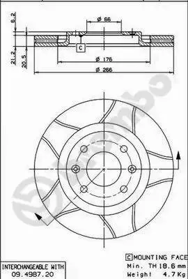 BREMBO TARCZE HAMULCOWE PRZÓD 09.4987.76 