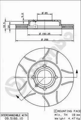 BREMBO TARCZE HAMULCOWE PRZÓD 09.5166.75 