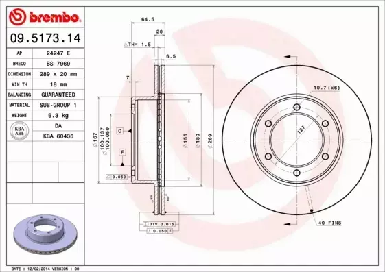 BREMBO TARCZE+KLOCKI PRZÓD TOYOTA HILUX VI 289MM 