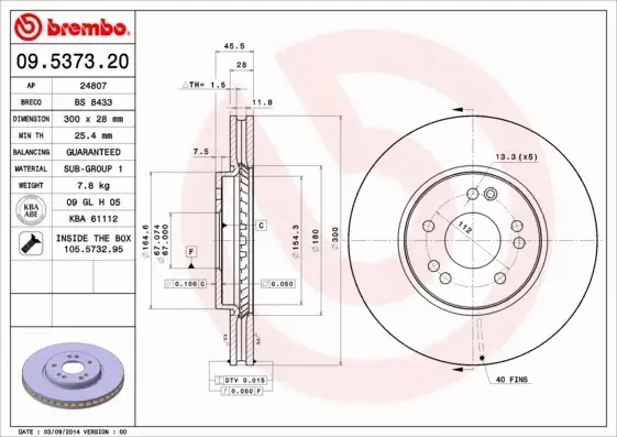 BREMBO TARCZE+KLOCKI PRZÓD MERCEDES SL R129 300MM 